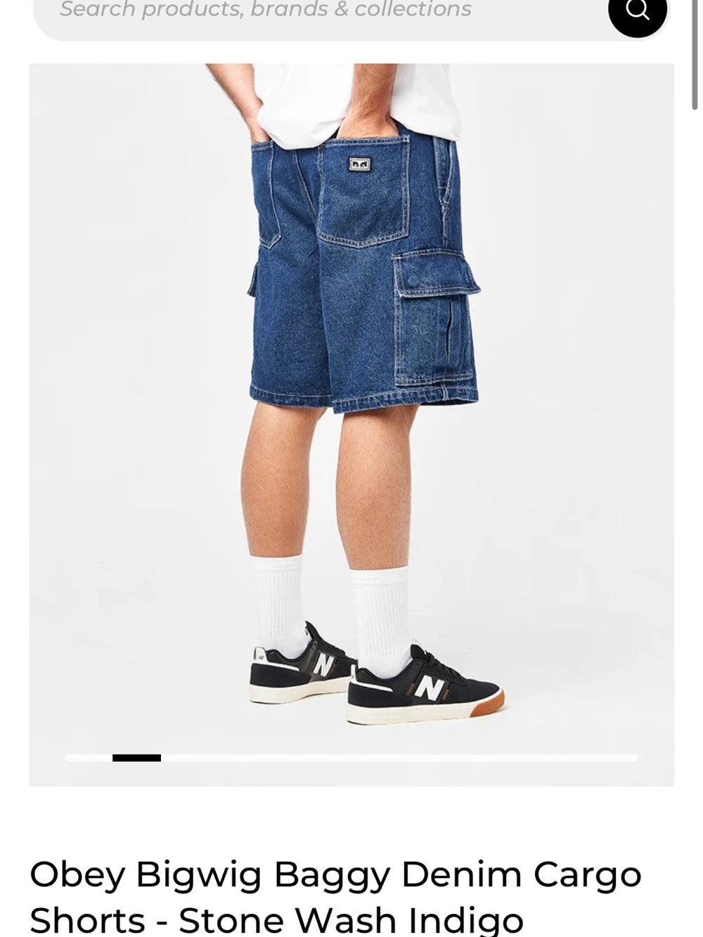 Obey Denim Cargo Shorts - Indigo Blue